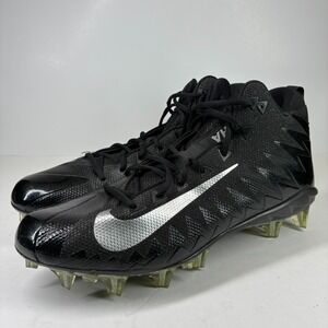 Nike Alpha Menace Pro Mid Men's US 14 Black Silver Football Cleats 880410-010